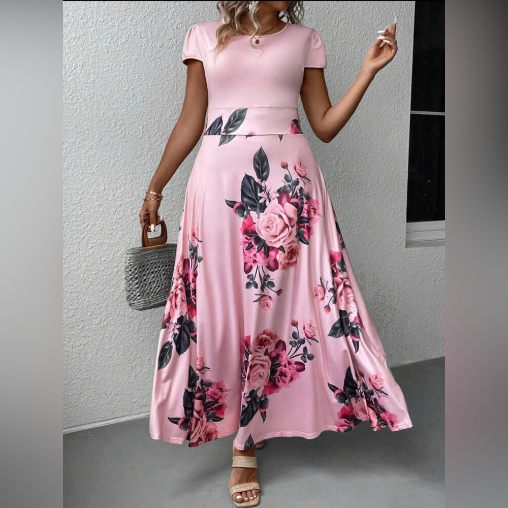 Long floral print dress​